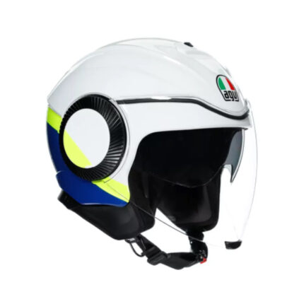 Каска AGV ORBYT E2205 MULTI - BLOCK WHITE/BLUE/YELLOW FLUO