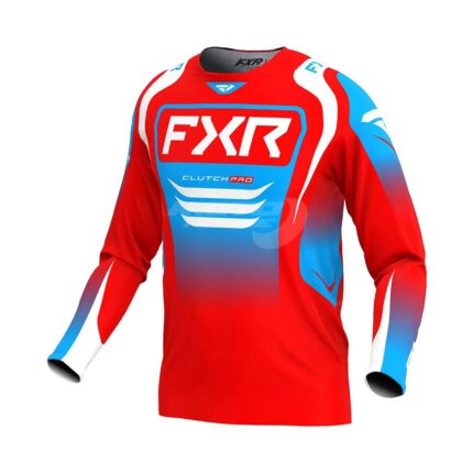 Тениска Clutch Pro MX25 Red White Cyan FXR