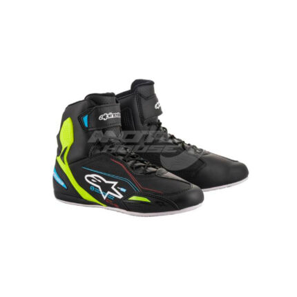 Обувки FASTER-3 SHOES BLACK YELLOW FLUO LT BLUE ALPINESTARS