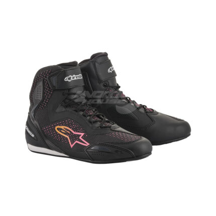STELLA_FASTER_3_SHOES_KNIT_BLACK_YELLOW_PINK_ALPINESTARS_MOTOHOUSE
