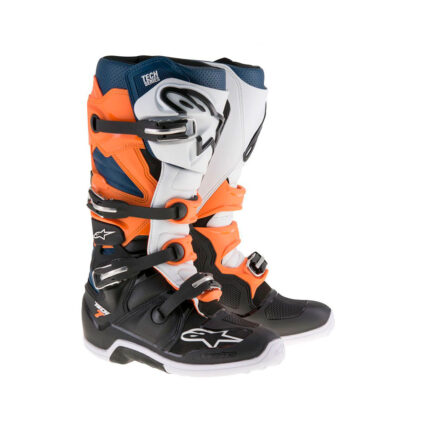 TECH 7 BLK ORG WH BLUE ALPINESTARS-motohouse.bg