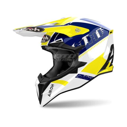 Каска Wraaap Feel Yellow/Blue Gloss