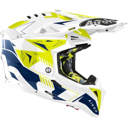 Каска AVIATOR 3 SPIN YELLOW/BLUE GLOSS AIROH