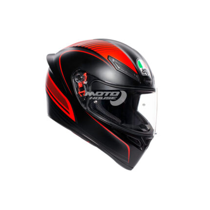Каска K-1 AGV Multi Warmup Matt Black-Red-motohouse.bg