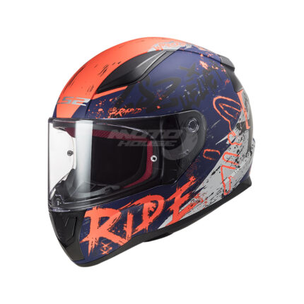 Каска LS2 Rapid Naughty Gloss Black Blue Orange Helmet