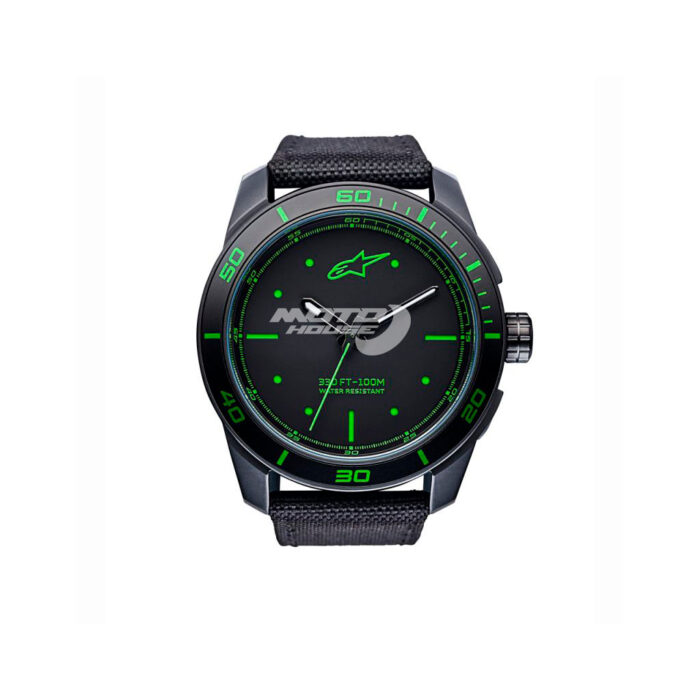 Часовник TECH WATCH 3H BLACK-BLACK-GREEN ALPINESTARS